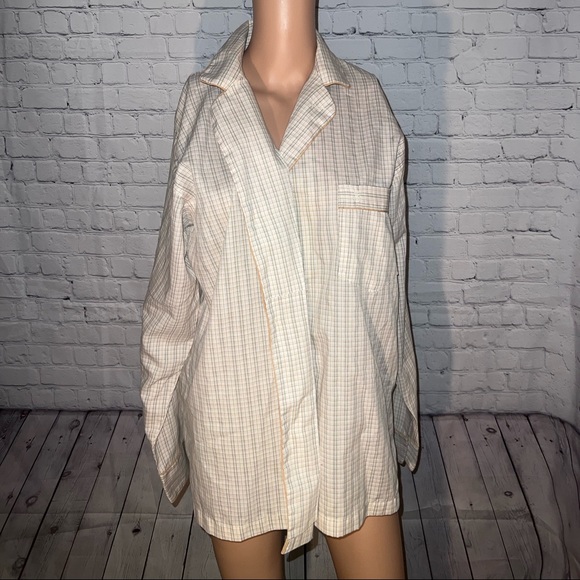 bill blass Other - Bill Blass Cream & Brown Button Down Shirt size M